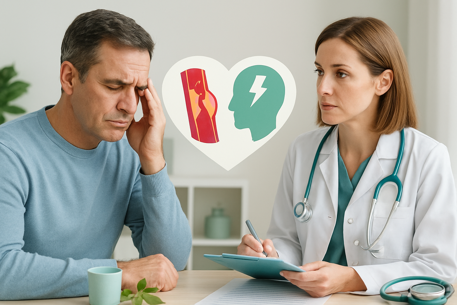 Infografik zu den häufigsten Ursachen von Erektionsstörungen und deren Behandlungsmöglichkeiten