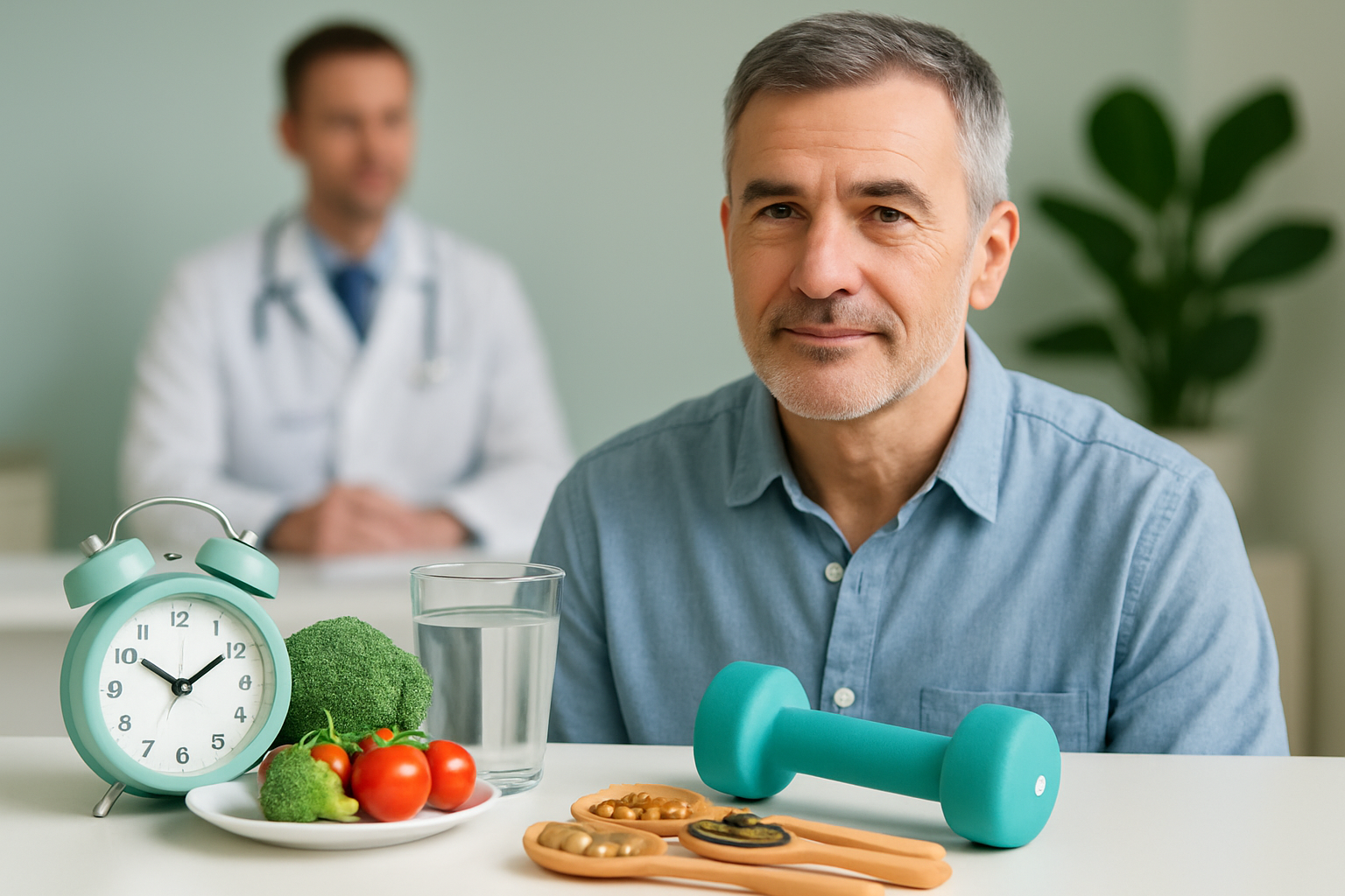 Gesunder Lebensstil mit Sport und gesunder Ernährung für bessere Potenz